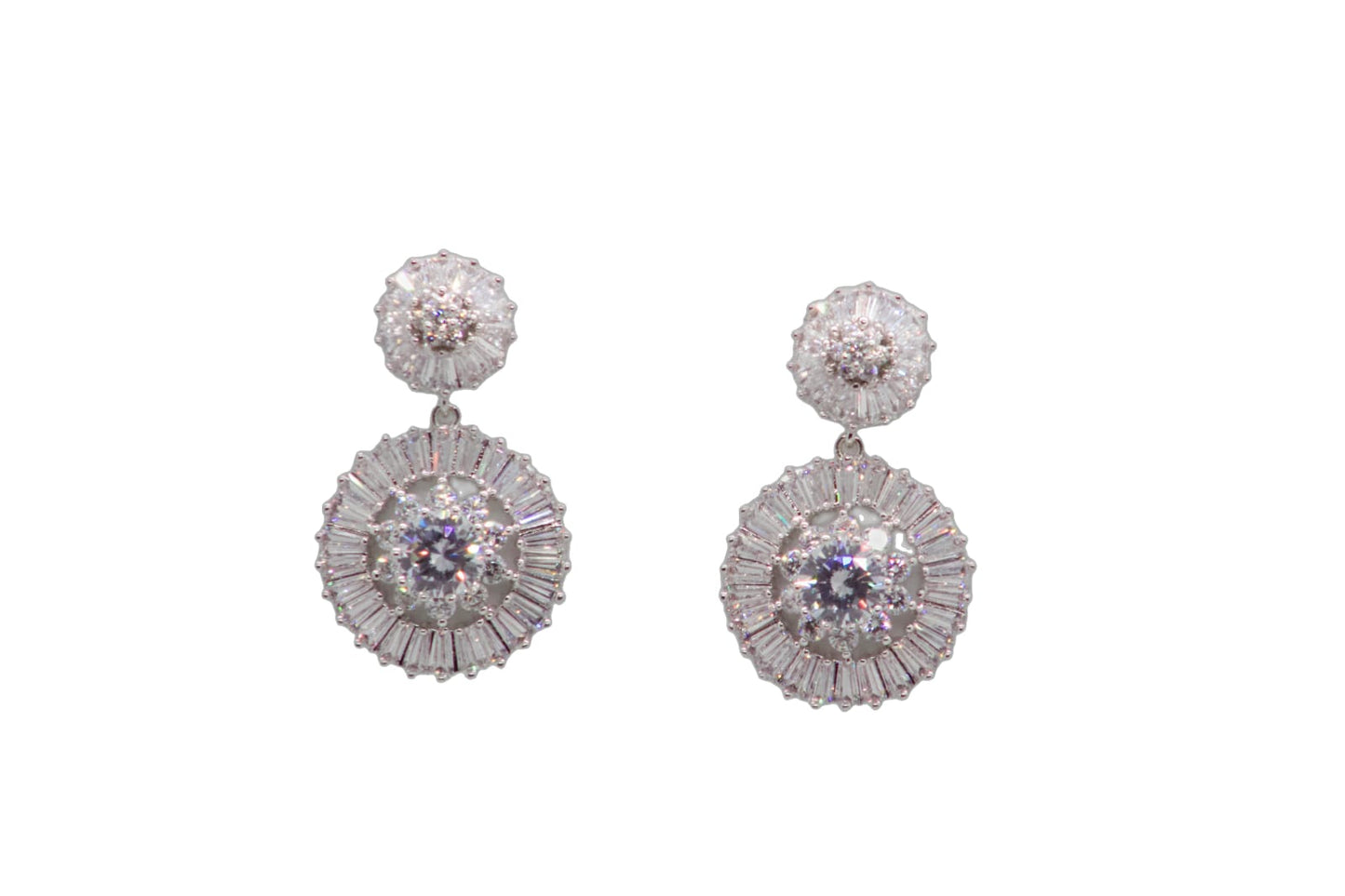 Dangle Radiant Diamond Shield CZ Crystal Earring