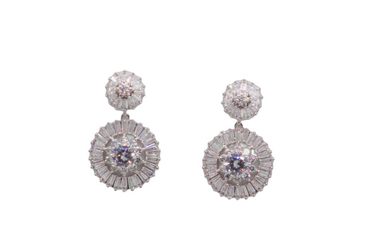 Dangle Radiant Diamond Shield CZ Crystal Earring