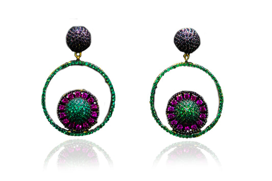 Earing Cradle Green And purples